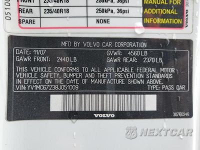Zdjęcie 12 z 12 samochodu: 2008 VOLVO C70 T5 VIN:YV1MC67238J051009 - miniatura