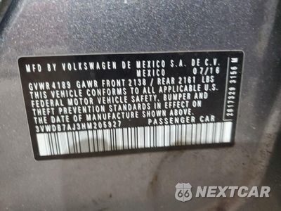 Zdjęcie 14 z 14 samochodu: 2017 VOLKSWAGEN JETTA SE VIN:3VWDB7AJ3HM205927 - miniatura