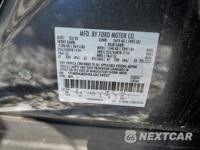 Zdjęcie 15 z 16 samochodu: 2020 FORD EXPLORER XLT VIN:1FMSK8DH6LGC19537 - miniatura