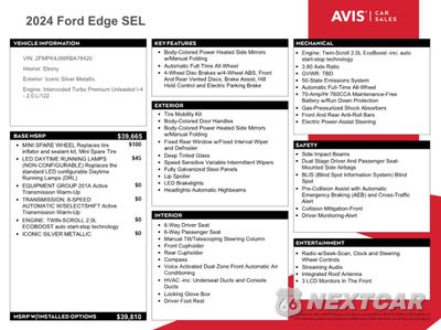 Zdjęcie 13 z 14 samochodu: 2024 FORD EDGE SEL VIN:2FMPK4J98RBA78420 - miniatura