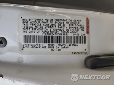 Zdjęcie 12 z 12 samochodu: 1997 TOYOTA CAMRY LE VIN:JT2BG22K0V0083931 - miniatura