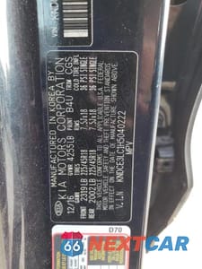 Zdjęcie 13 z 13 samochodu: 2017 KIA NIRO EX TOURING VIN:KNDCE3LC1H5040222 - miniatura