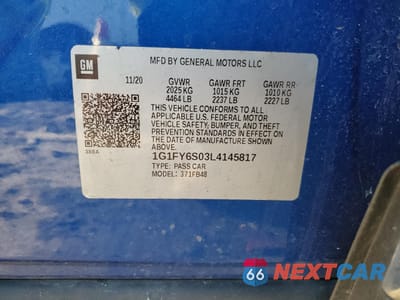 Zdjęcie 14 z 14 samochodu: 2020 CHEVROLET BOLT EV LT VIN:1G1FY6S03L4145817 - miniatura