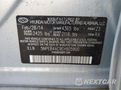 Zdjęcie 12 z 13 samochodu: 2014 HYUNDAI SONATA GLS VIN:5NPEB4AC9EH905900 - miniatura