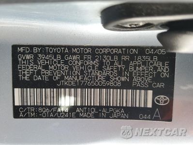 Zdjęcie 12 z 12 samochodu: 2005 TOYOTA SCION TC VIN:JTKDE177650059808 - miniatura