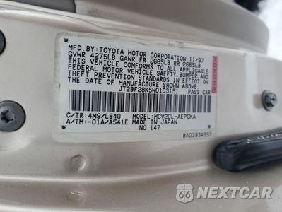 Zdjęcie 14 z 14 samochodu: 1998 TOYOTA CAMRY LE VIN:JT2BF28K5W0103151 - miniatura
