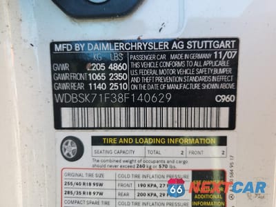 Zdjęcie 12 z 12 samochodu: 2008 MERCEDES-BENZ SL 550 VIN:WDBSK71F38F140629 - miniatura