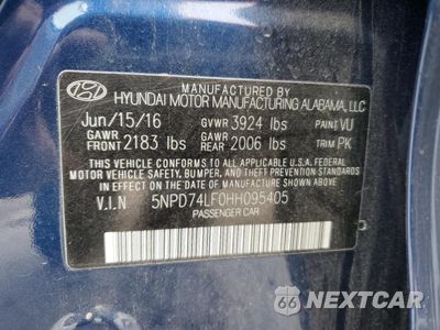 Zdjęcie 14 z 15 samochodu: 2017 HYUNDAI ELANTRA SE VIN:5NPD74LF0HH095405 - miniatura