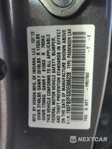 Zdjęcie 12 z 12 samochodu: 2013 HONDA CIVIC LX VIN:19XFB2F53DE006228 - miniatura