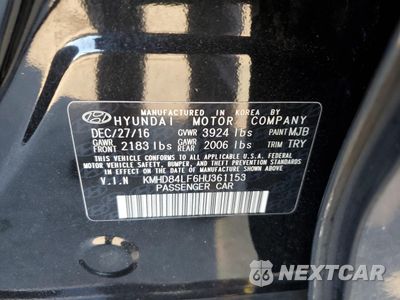 Zdjęcie 12 z 12 samochodu: 2017 HYUNDAI ELANTRA SE VIN:KMHD84LF6HU361153 - miniatura