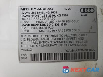 Zdjęcie 15 z 16 samochodu: 2021 AUDI SQ5 PREMIUM PLUS VIN:WA1B4AFY8M2038970 - miniatura
