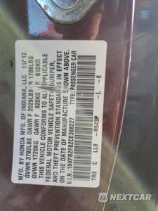 Zdjęcie 14 z 14 samochodu: 2012 HONDA CIVIC EX VIN:19XFB2F82CE388227 - miniatura