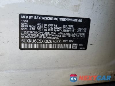 Zdjęcie 12 z 12 samochodu: 2019 BMW X6 XDRIVE50I VIN:5UXKU6C5XK0Z67028 - miniatura