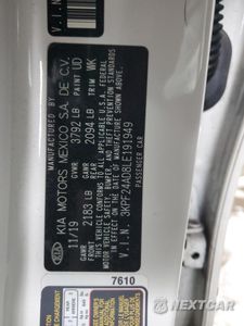 Zdjęcie 14 z 14 samochodu: 2020 KIA FORTE FE VIN:3KPF24AD8LE191949 - miniatura