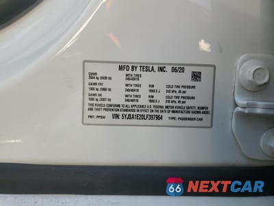 Zdjęcie 13 z 13 samochodu: 2020 TESLA MODEL S VIN:5YJSA1E20LF397964 - miniatura