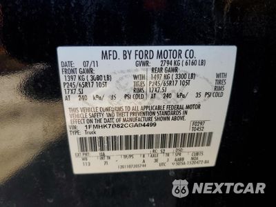Zdjęcie 13 z 13 samochodu: 2012 FORD EXPLORER VIN:1FMHK7B82CGA04499 - miniatura