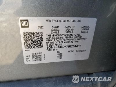 Zdjęcie 13 z 14 samochodu: 2022 CHEVROLET SUBURBAN K1500 LT VIN:1GNSKCKDXNR264437 - miniatura