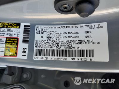 Zdjęcie 15 z 16 samochodu: 2020 TOYOTA TACOMA DOUBLE CAB VIN:3TMCZ5AN1LM331097 - miniatura