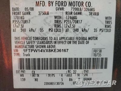Zdjęcie 12 z 12 samochodu: 2008 FORD F-150 LIGHTNING F150 SUPERCREW VIN:1FTPW14VX8KE36167 - miniatura