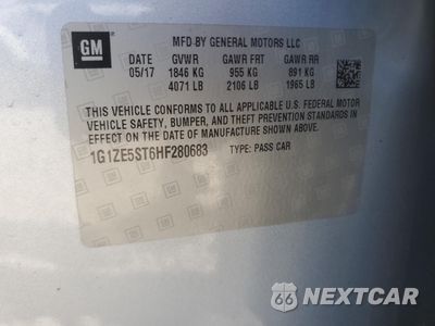 Zdjęcie 14 z 15 samochodu: 2017 CHEVROLET MALIBU LT VIN:1G1ZE5ST6HF280683 - miniatura