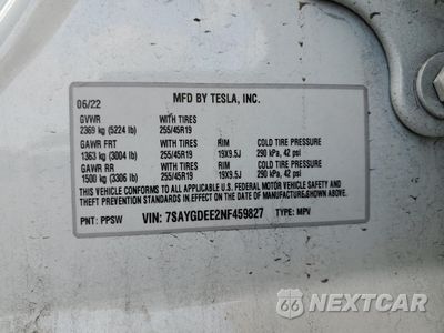 Zdjęcie 14 z 14 samochodu: 2022 TESLA MODEL Y VIN:7SAYGDEE2NF459827 - miniatura