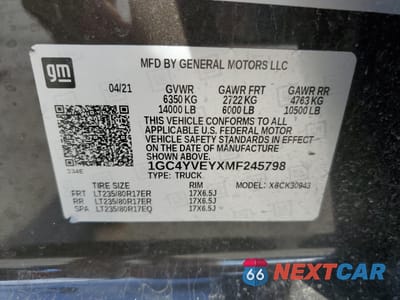 Zdjęcie 10 z 11 samochodu: 2021 CHEVROLET SILVERADO K3500 HIGH COUNTRY VIN:1GC4YVEYXMF245798 - miniatura