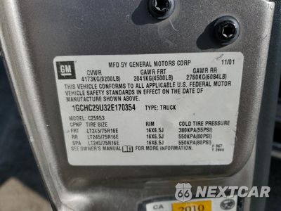 Zdjęcie 15 z 15 samochodu: 2002 CHEVROLET SILVERADO C2500 HEAVY DUTY VIN:1GCHC29U32E170354 - miniatura