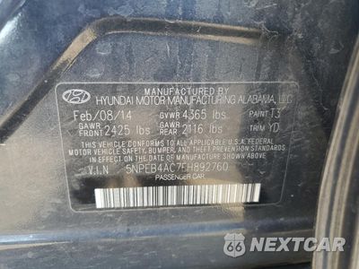 Zdjęcie 14 z 15 samochodu: 2014 HYUNDAI SONATA GLS VIN:5NPEB4AC7EH892760 - miniatura