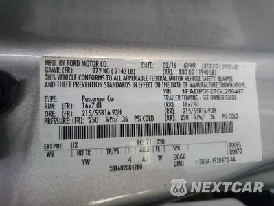 Zdjęcie 12 z 12 samochodu: 2016 FORD FOCUS SE VIN:1FADP3F27GL286497 - miniatura