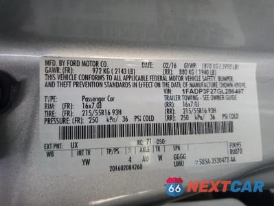 Zdjęcie 13 z 13 samochodu: 2016 FORD FOCUS SE VIN:1FADP3F27GL286497 - miniatura