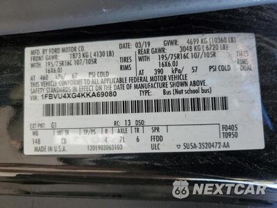 Zdjęcie 13 z 13 samochodu: 2019 FORD TRANSIT VIN:1FBVU4XG4KKA69080 - miniatura