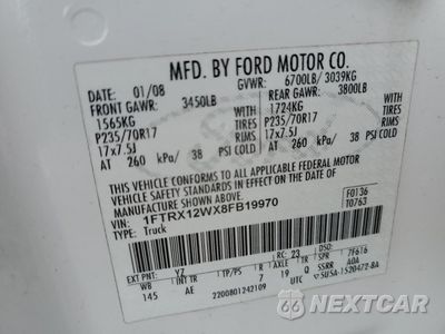 Zdjęcie 12 z 12 samochodu: 2008 FORD F150 VIN:1FTRX12WX8FB19970 - miniatura