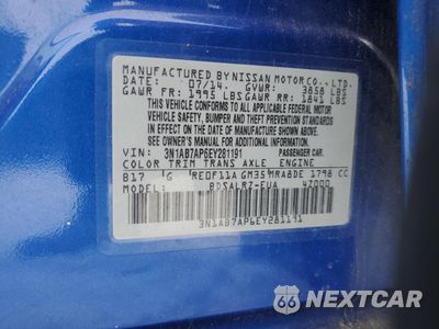 Zdjęcie 14 z 14 samochodu: 2014 NISSAN SENTRA S VIN:3N1AB7AP6EY281191 - miniatura