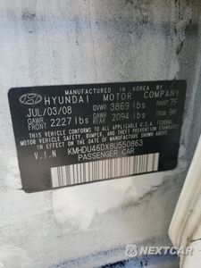 Zdjęcie 14 z 14 samochodu: 2008 HYUNDAI ELANTRA GLS VIN:KMHDU46DX8U550863 - miniatura