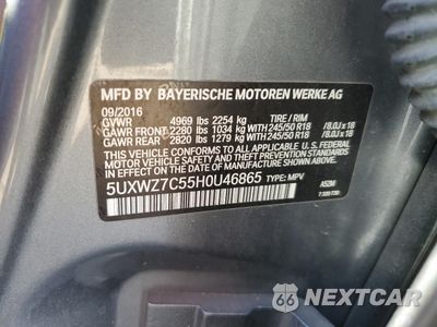 Zdjęcie 15 z 16 samochodu: 2017 BMW X3 SDRIVE28I VIN:5UXWZ7C55H0U46865 - miniatura
