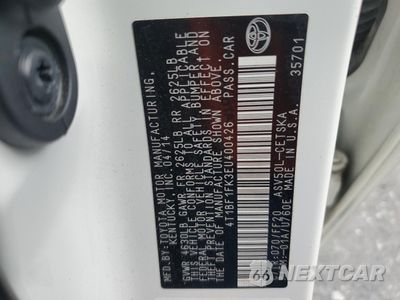 Zdjęcie 12 z 12 samochodu: 2014 TOYOTA CAMRY L VIN:4T1BF1FK3EU400426 - miniatura