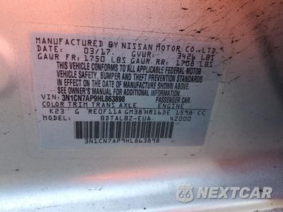 Zdjęcie 14 z 14 samochodu: 2017 NISSAN VERSA S VIN:3N1CN7AP9HL863898 - miniatura