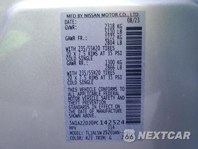 Zdjęcie 15 z 16 samochodu: 2023 NISSAN MURANO PLATINUM VIN:5N1AZ2DJ0PC142524 - miniatura