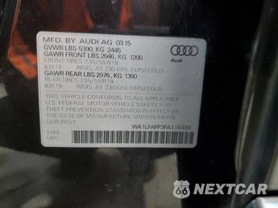 Zdjęcie 13 z 13 samochodu: 2015 AUDI Q5 PREMIUM PLUS VIN:WA1LFAFP3FA115498 - miniatura