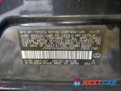 Zdjęcie 14 z 14 samochodu: 2006 LEXUS IS 350 VIN:JTHBE262665002389 - miniatura