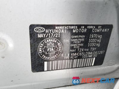 Zdjęcie 12 z 12 samochodu: 2021 HYUNDAI IONIQ SE VIN:KMHC65LD9MU261287 - miniatura