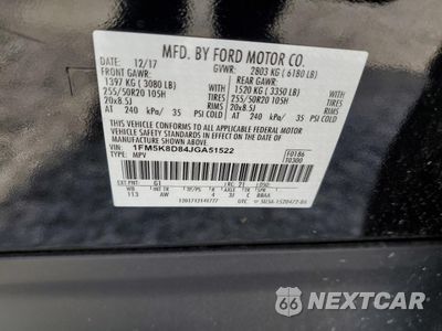 Zdjęcie 13 z 13 samochodu: 2018 FORD EXPLORER XLT VIN:1FM5K8D84JGA51522 - miniatura