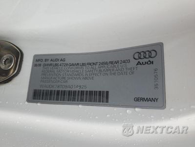 Zdjęcie 12 z 12 samochodu: 2009 AUDI A5 QUATTRO VIN:WAUDK78T09A014925 - miniatura