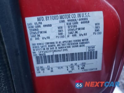 Zdjęcie 13 z 13 samochodu: 1999 FORD F350 SRW SUPER DUTY VIN:1FTSX31F3XEA61395 - miniatura