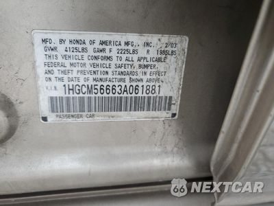 Zdjęcie 14 z 14 samochodu: 2003 HONDA ACCORD EX VIN:1HGCM56663A061881 - miniatura