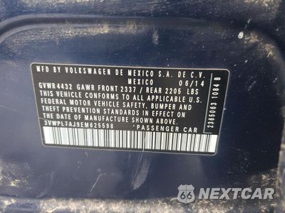 Zdjęcie 12 z 12 samochodu: 2014 VOLKSWAGEN JETTA TDI VIN:3VWPL7AJ9EM625598 - miniatura