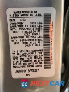 Zdjęcie 15 z 15 samochodu: 2003 NISSAN PATHFINDER LE VIN:JN8DR09X13W708447 - miniatura