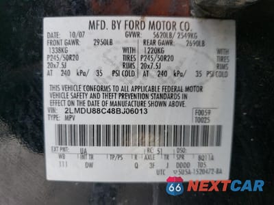 Zdjęcie 13 z 13 samochodu: 2008 LINCOLN MKX VIN:2LMDU88C48BJ06013 - miniatura