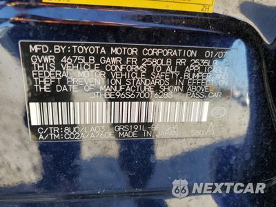 Zdjęcie 12 z 12 samochodu: 2007 LEXUS GS 350 VIN:JTHBE96S670016283 - miniatura