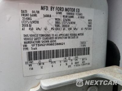 Zdjęcie 13 z 13 samochodu: 2008 FORD F250 SUPER DUTY VIN:1FTSW21R98ED88621 - miniatura